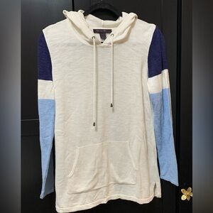 Elena Wang Small Women's Colorblock Hoodie Sweatshirt Preppy Coastal Grandma